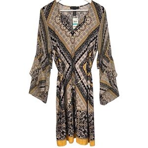 INC International Concepts Spring Romance Yellow Shift Dress Size 16 NWT